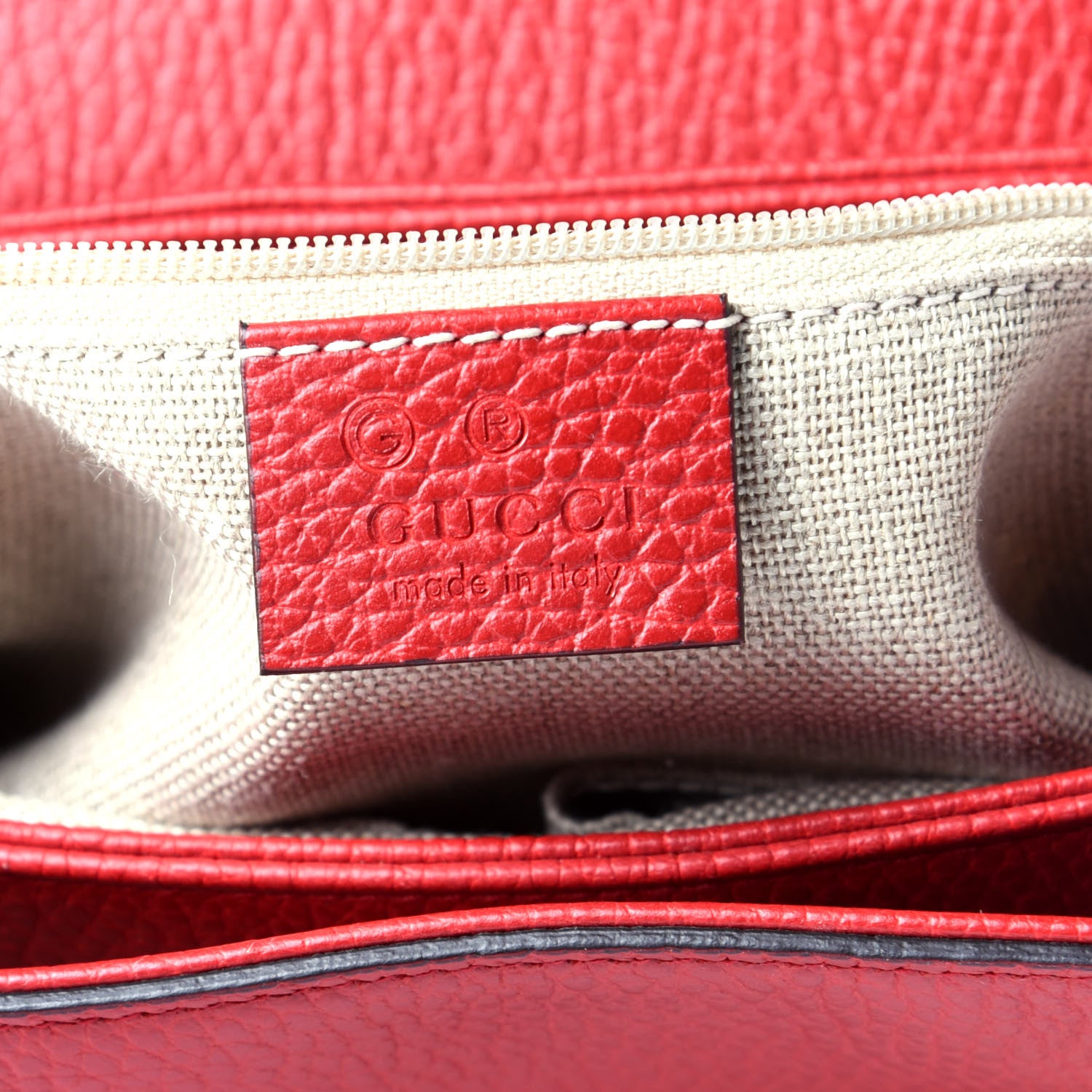 Gucci Dollar Calfskin Interlocking G Top Handle Shoulder Bag Red 6 of 9