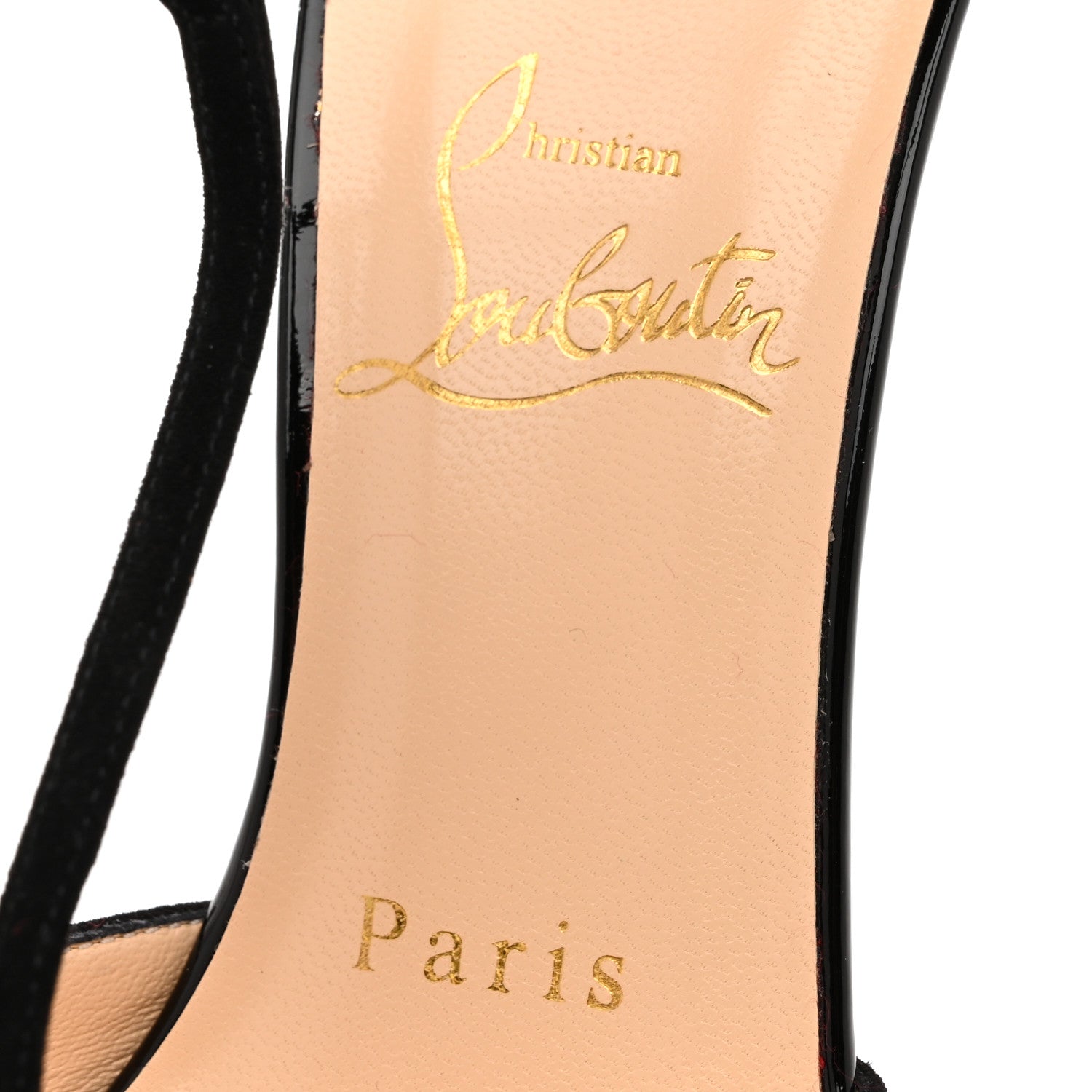 Christian Louboutin Suede Patent Shiny Nappa Aribak 100 Pumps 36.5 Version Black 7 of 9