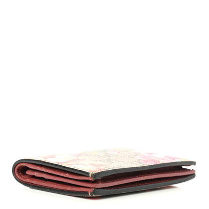Gucci GG Supreme Monogram Blooms Card Case Beige Multicolor Dry Rose 4 of 7