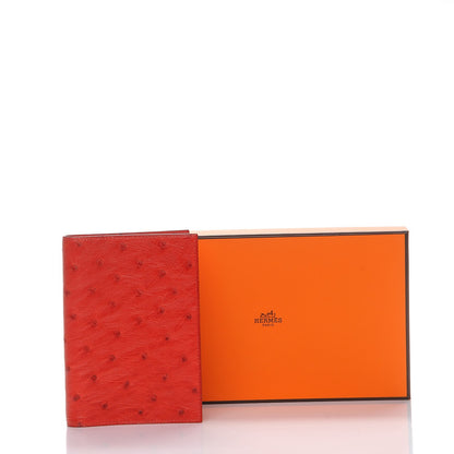 Hermes Ostrich Globe Trotter Agenda Cover Rouge Vif 8 of 8