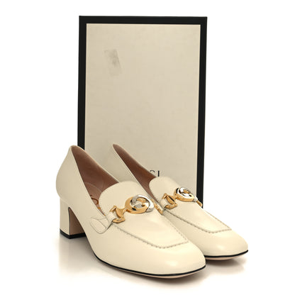 Gucci Malaga Kid Zumi Mid Heel Loafers 39 Vintage White 9 of 9