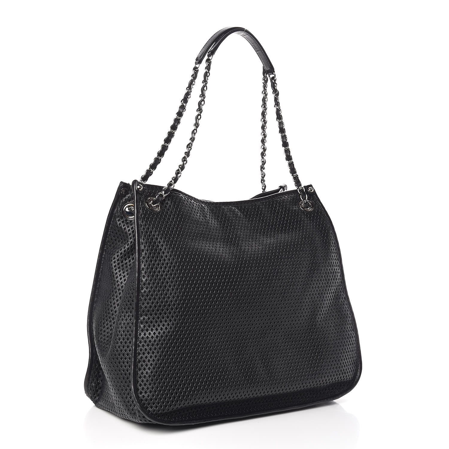 Chanel Calfskin Perforated Up In The Air Tote Black 3 of 14
