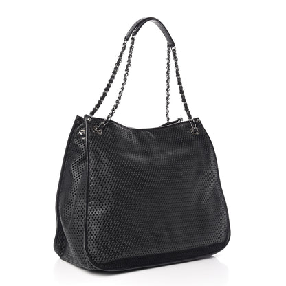 Chanel Calfskin Perforated Up In The Air Tote Black 3 of 14
