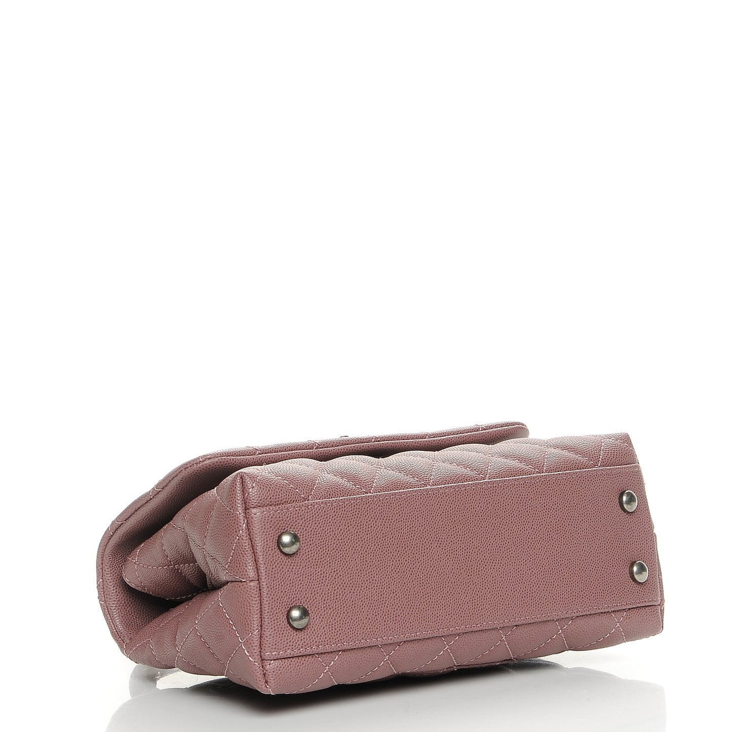 Caviar Lizard Quilted Mini Coco Handle Flap Pink
