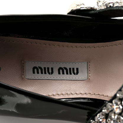 Miu Miu Patent Crystal Mary Jane Flats 36.5 Black 8 of 9