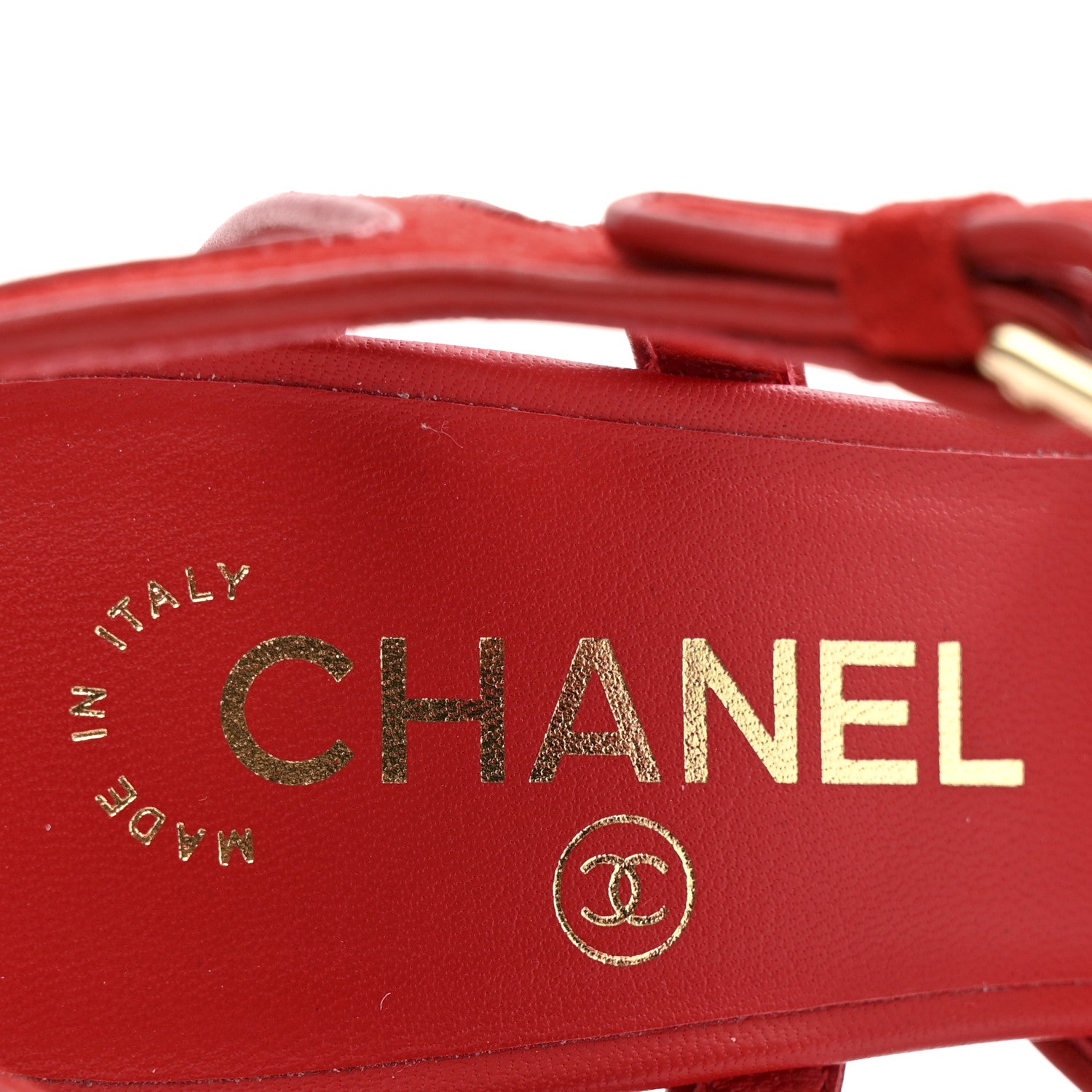 Chanel Kid Suede Sandals 37 Red 7 of 12