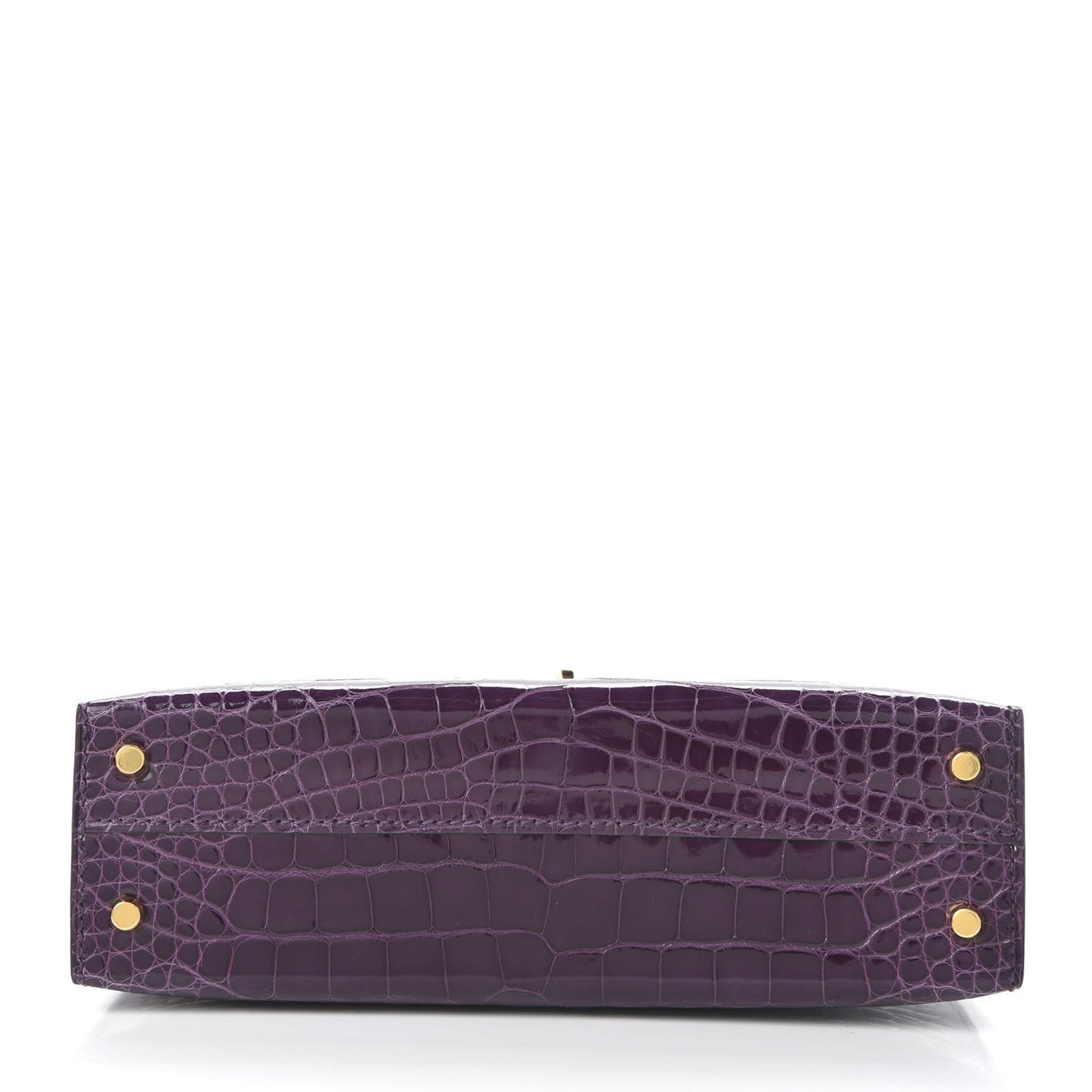 Shiny Alligator Mini Kelly Sellier 20 Cassis