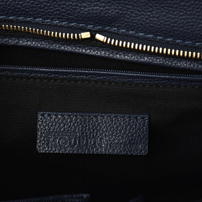 Alexander McQueen Pebbled Calfskin Large Skull Padlock Zip Around Tote Navy 5 of 8