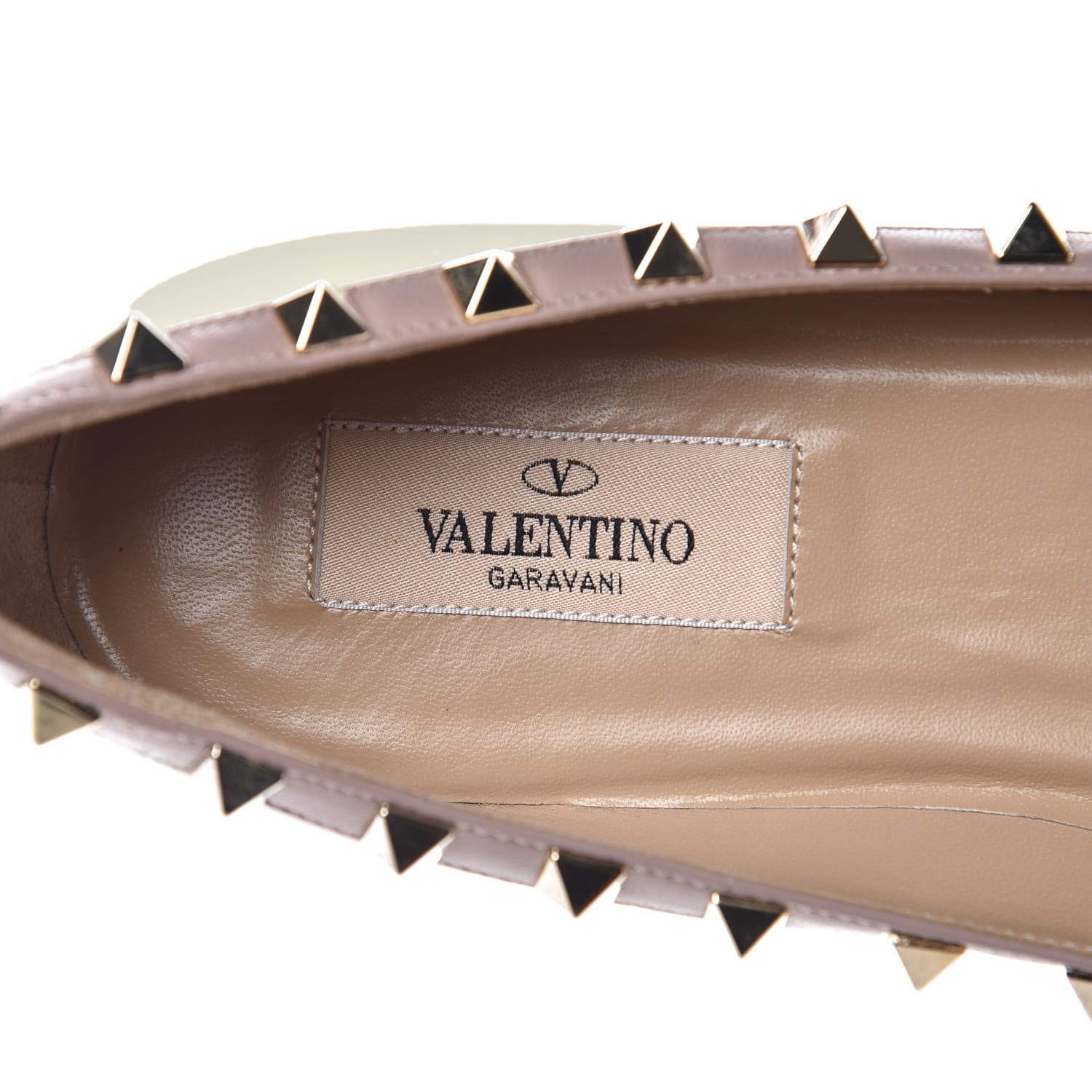 Valentino Garavani Patent Rockstud Ballerina Flats 38.5 Light Ivory Poudre 8 of 9