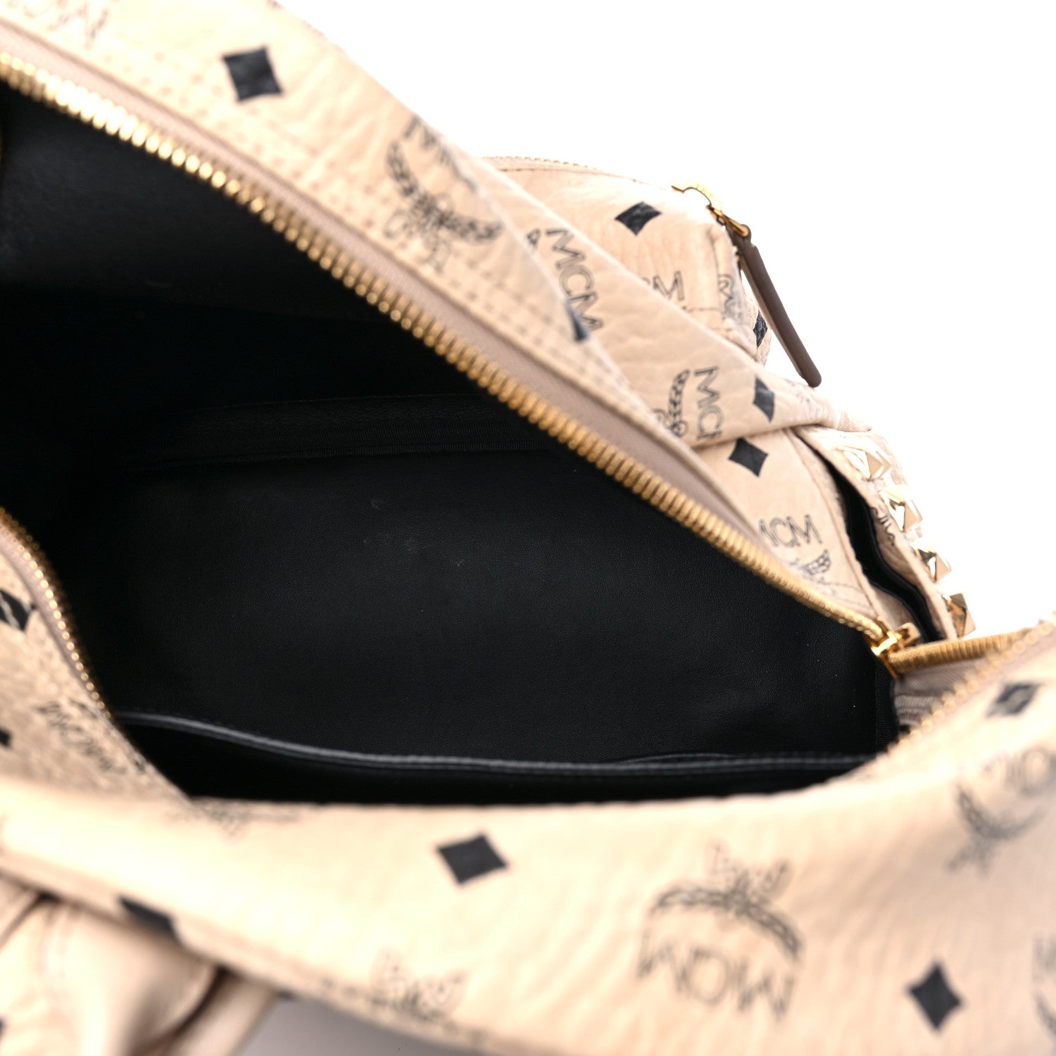 MCM Visetos Small Side Stud Stark Backpack Beige 5 of 10