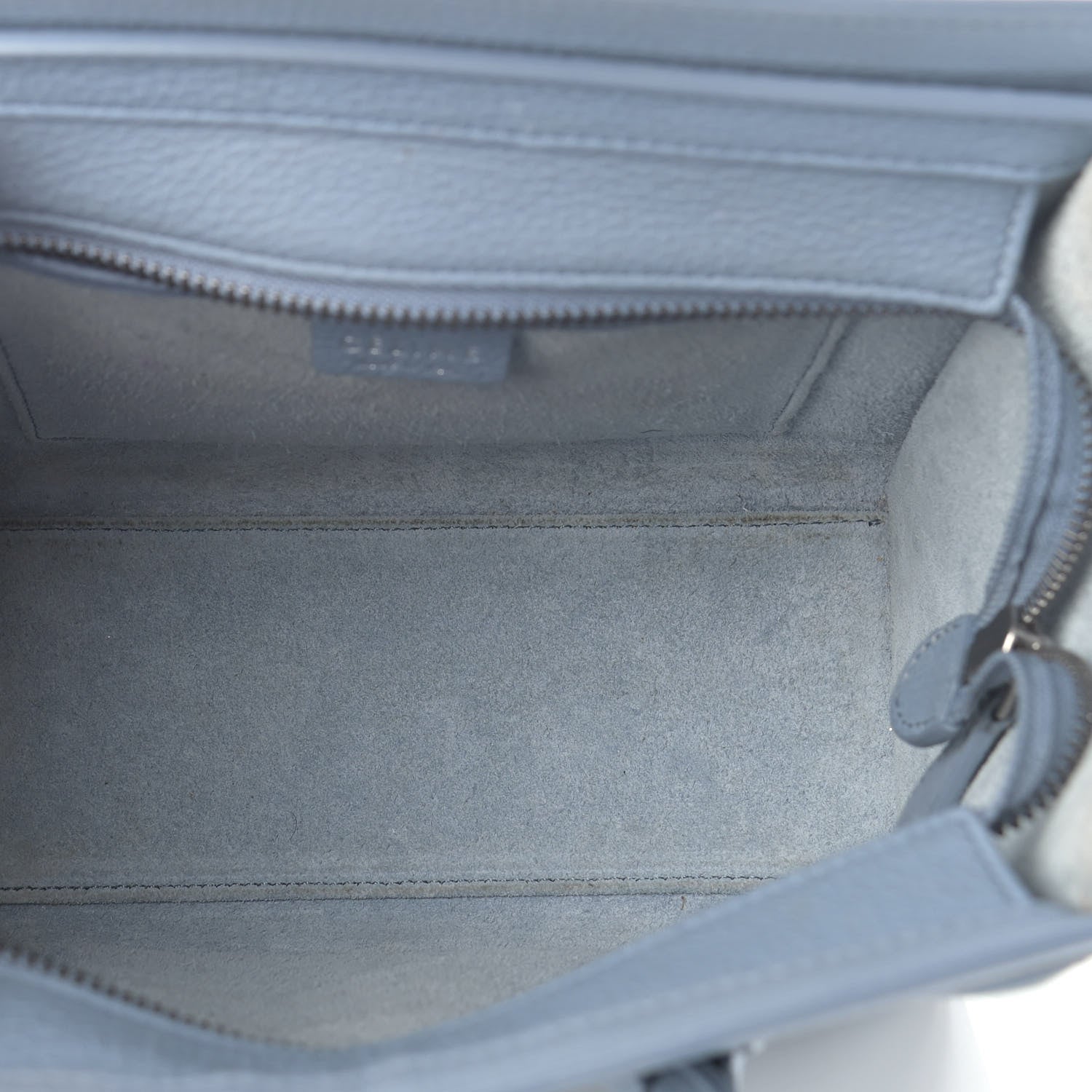 Celine Drummed Calfskin Nano Luggage Blue 4 of 8