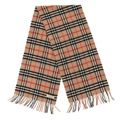 Burberry Cashmere House Check Fringe Scarf Camel 2 of 4