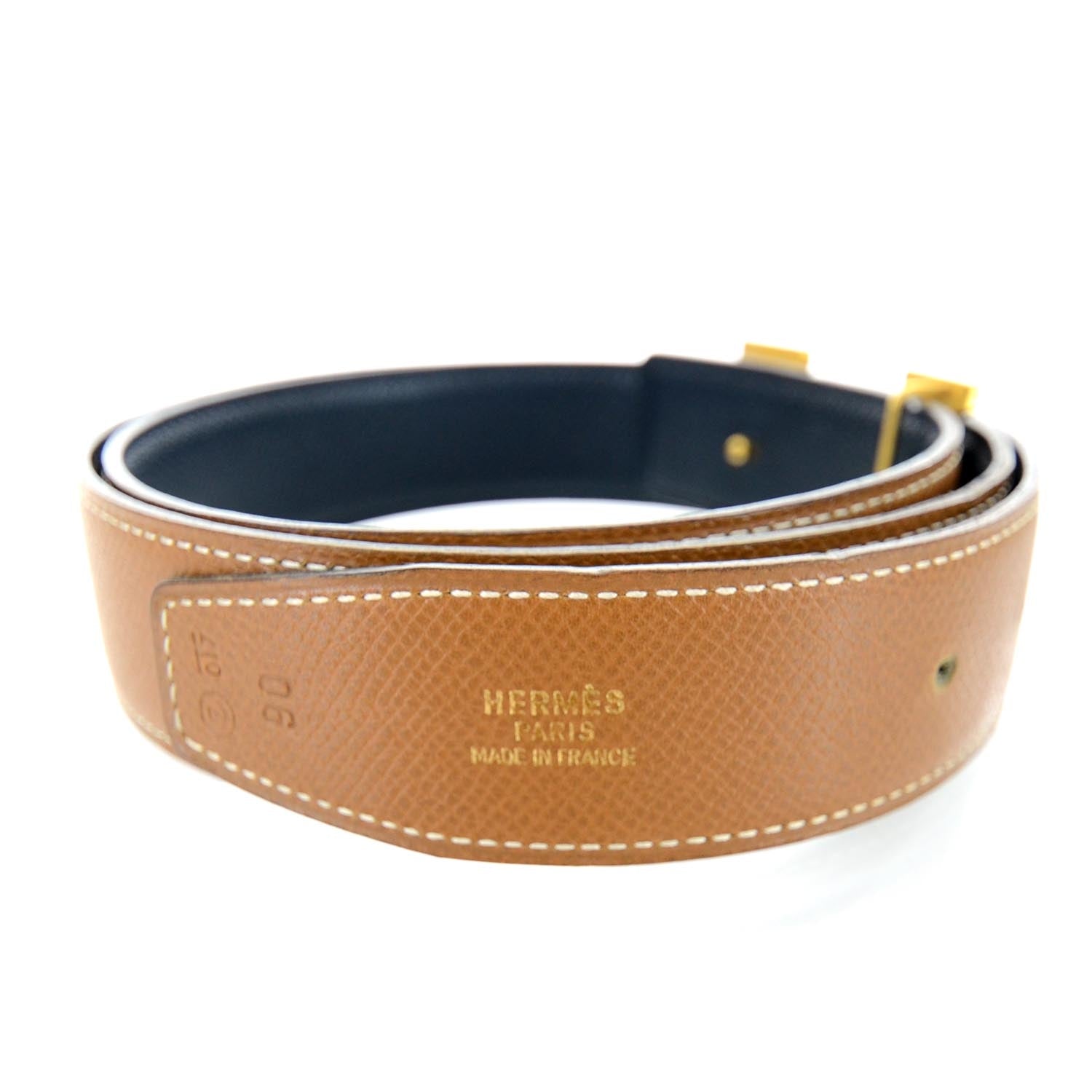 Hermes Epsom Reversible H Belt 90 Gold Black 3 of 6
