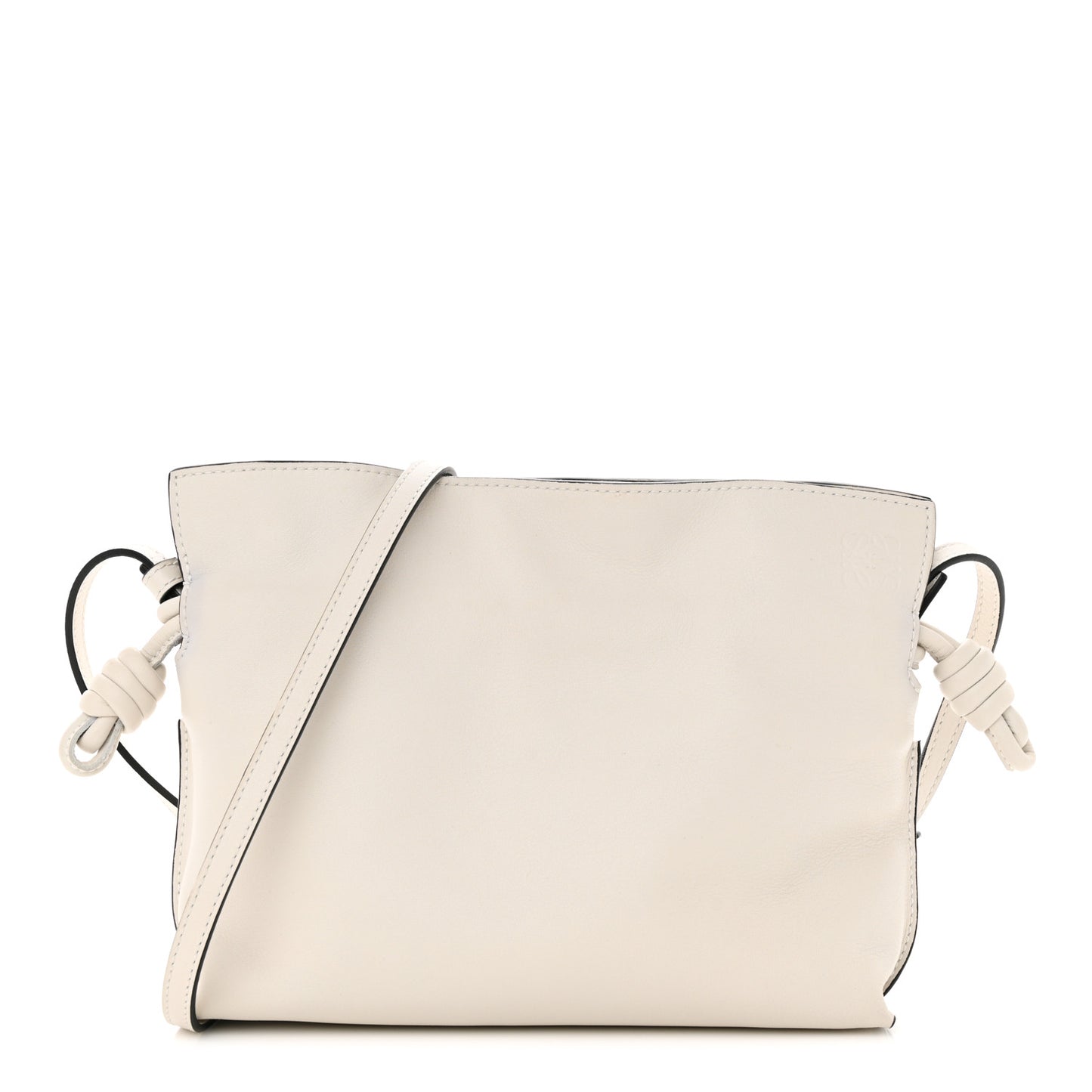 Calfskin Mini Flamenco Knot Clutch Angora