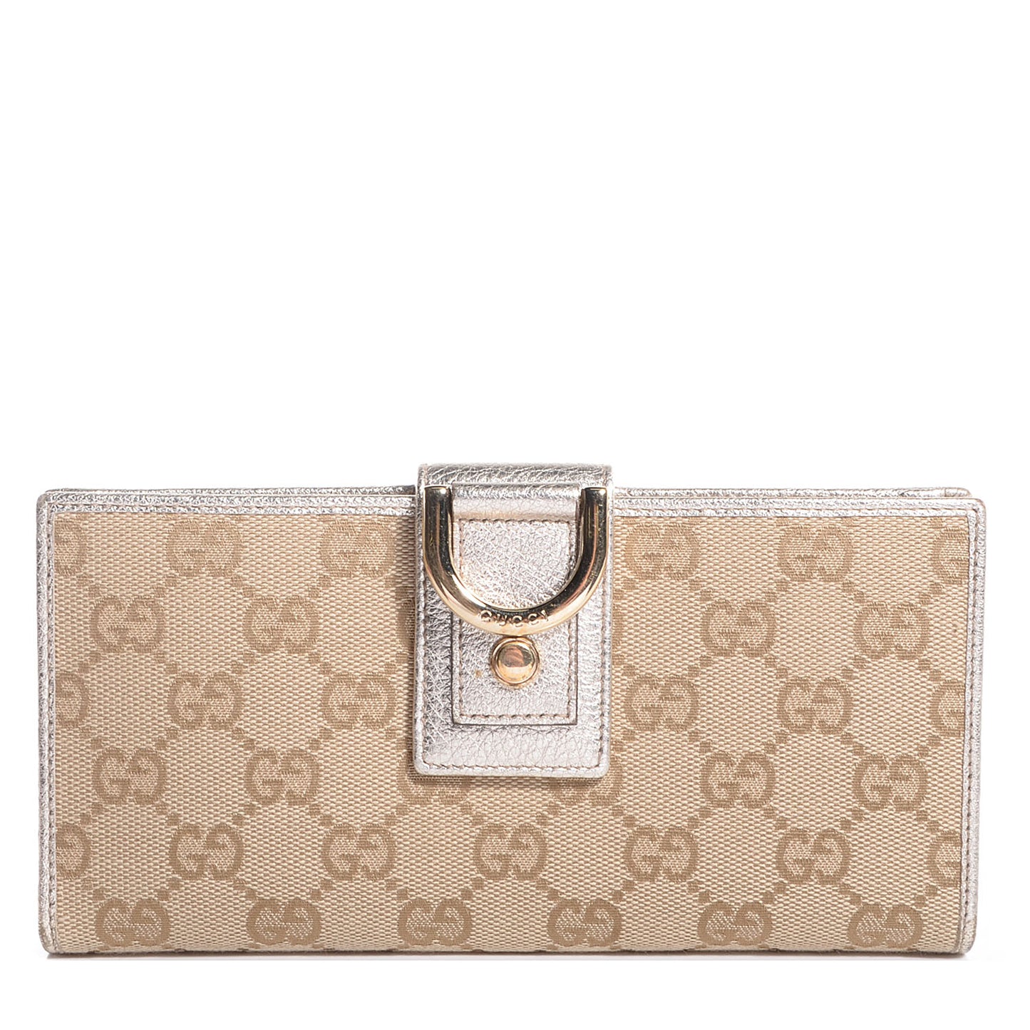 Monogram D Ring Continental Wallet Silver