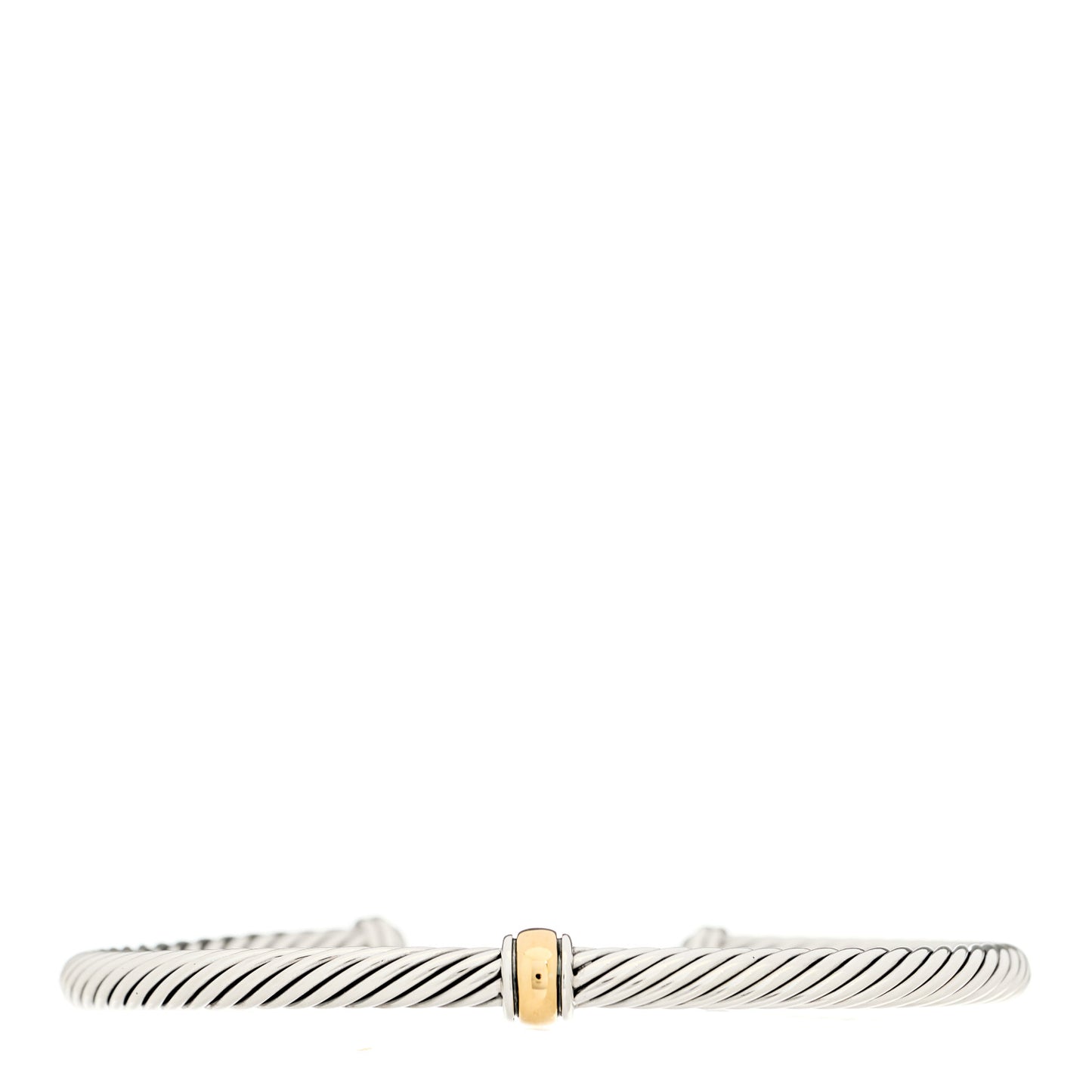 Sterling Silver 18K Yellow Gold 4mm Station Cable Bracelet