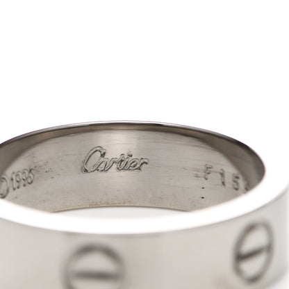 Cartier 18K White Gold 5.5mm LOVE Ring 58 8.5 4 of 6