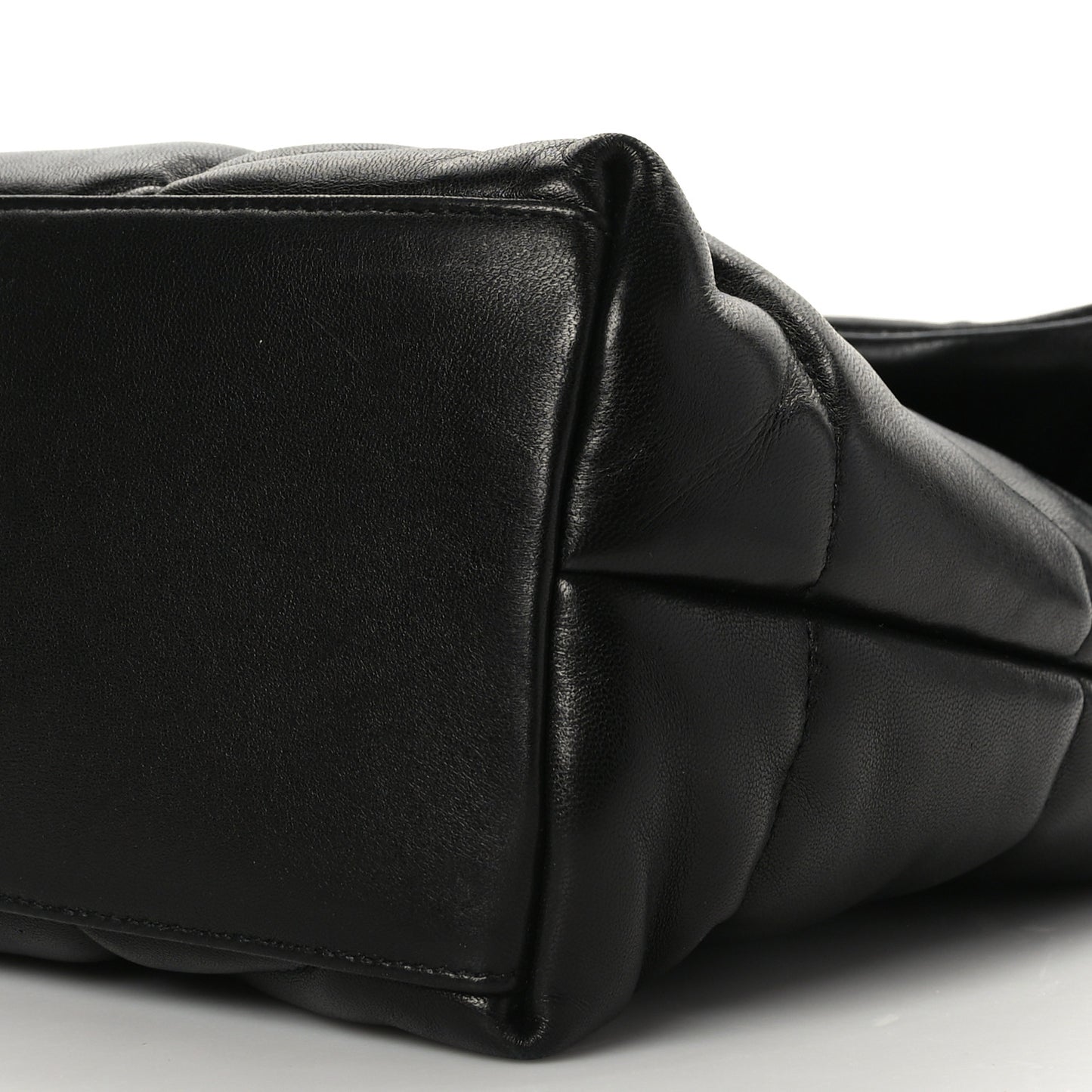 Lambskin Quilted Monogram Monochrome Medium Loulou Puffer Chain Satchel Black