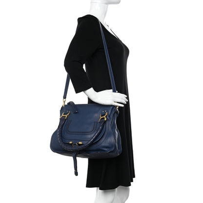 Chloe Calfskin Medium Marcie Satchel Royal Navy 2 of 11