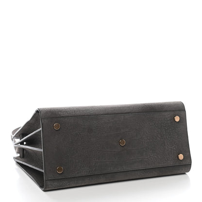 Saint Laurent Crocodile Embossed Nubuck Small Sac De Jour Dark Anthracite 4 of 9