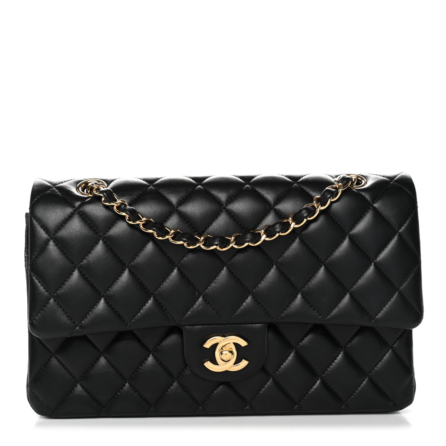 Chanel Lambskin Quilted Medium Double Flap Black 1 of 13