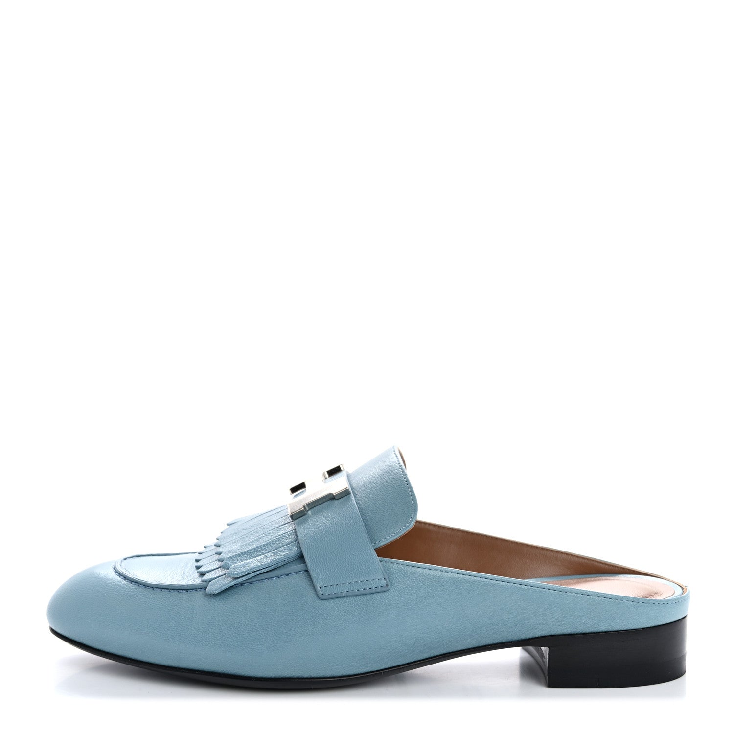 Hermes Goatskin Rivoli Mules   36 Bleu Ciel 1 of 12