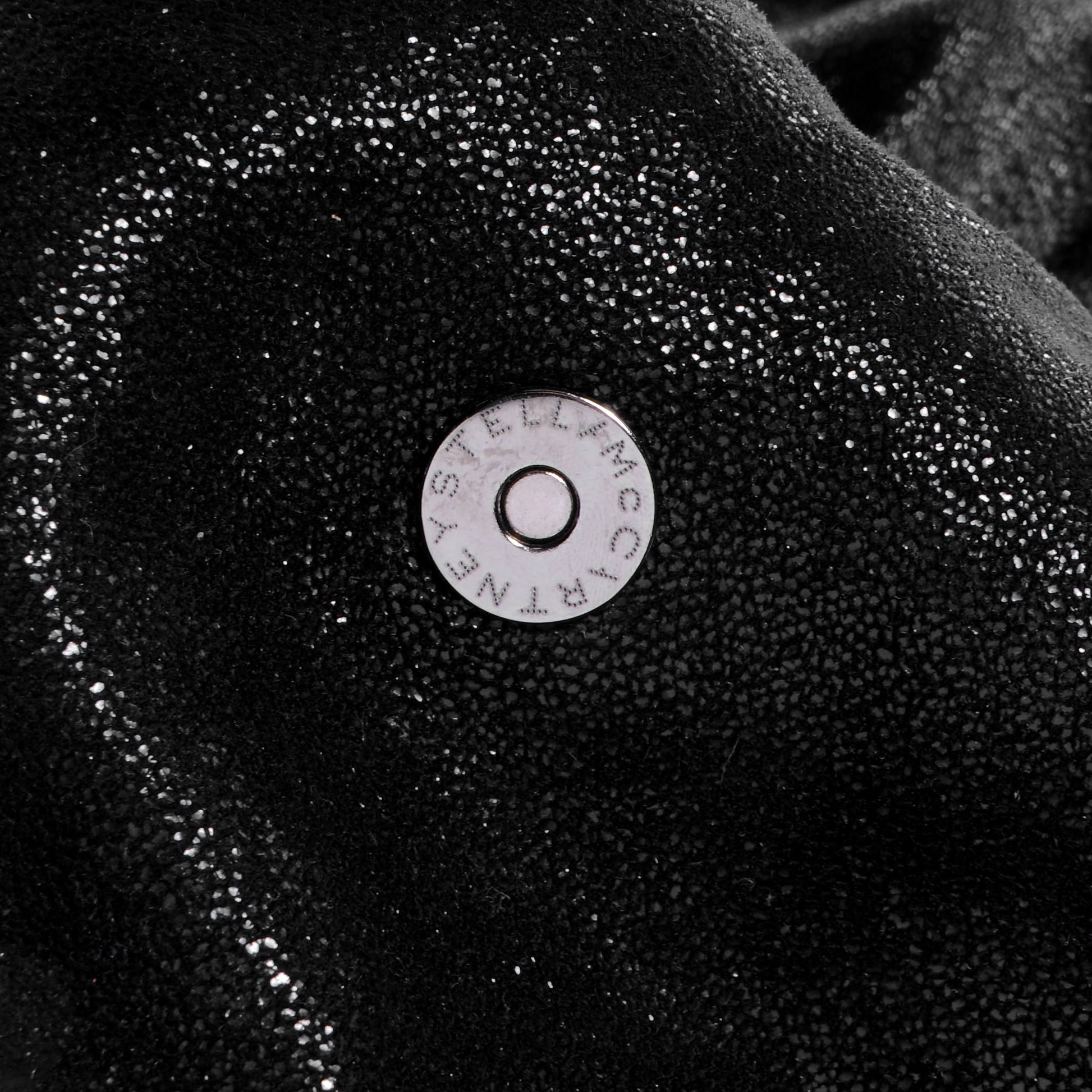 Stella McCartney Faux Leather Shaggy Deer Falabella Fold Over Tote Black 7 of 10