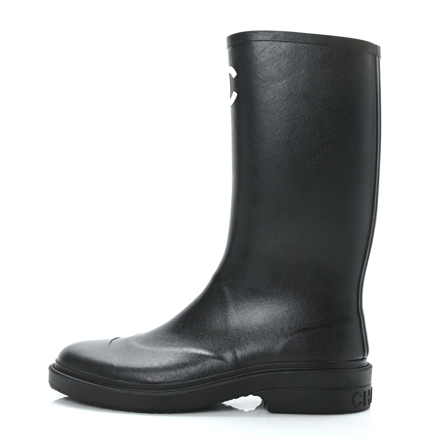 Chanel Caoutchouk CC High Boots 41 Black 1 of 8