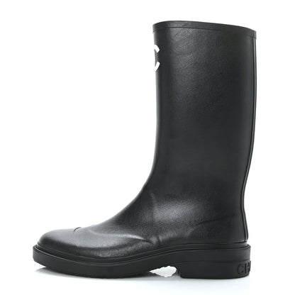Chanel Caoutchouk CC High Boots 41 Black 1 of 8