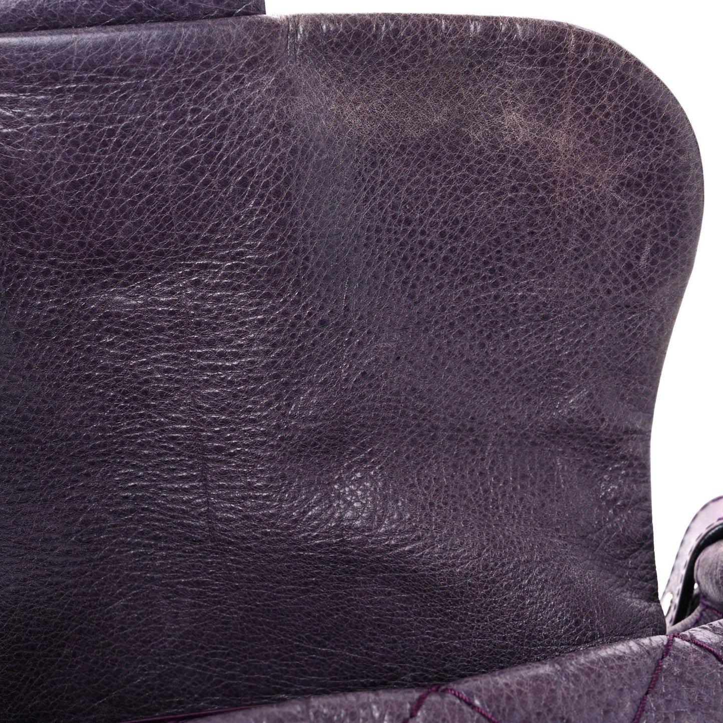 Glazed Calfskin Stitched On The Road Flap Purple