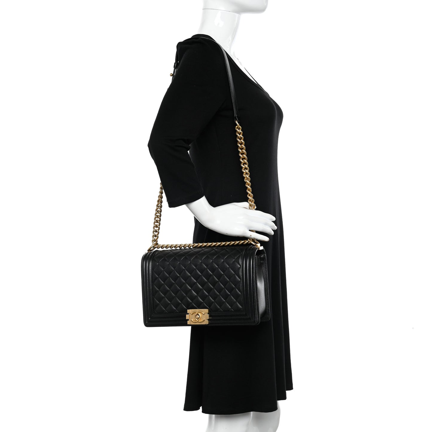 Caviar Quilted New Medium Boy Flap Black