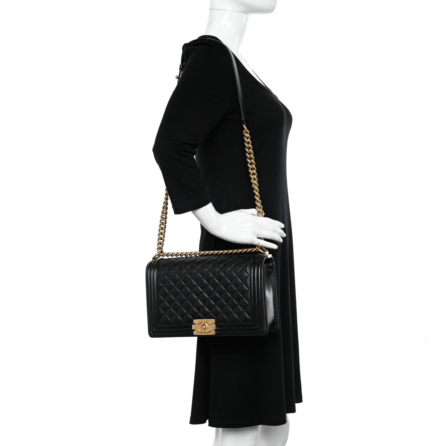 Chanel Caviar Quilted New Medium Boy Flap Black 2 of 11
