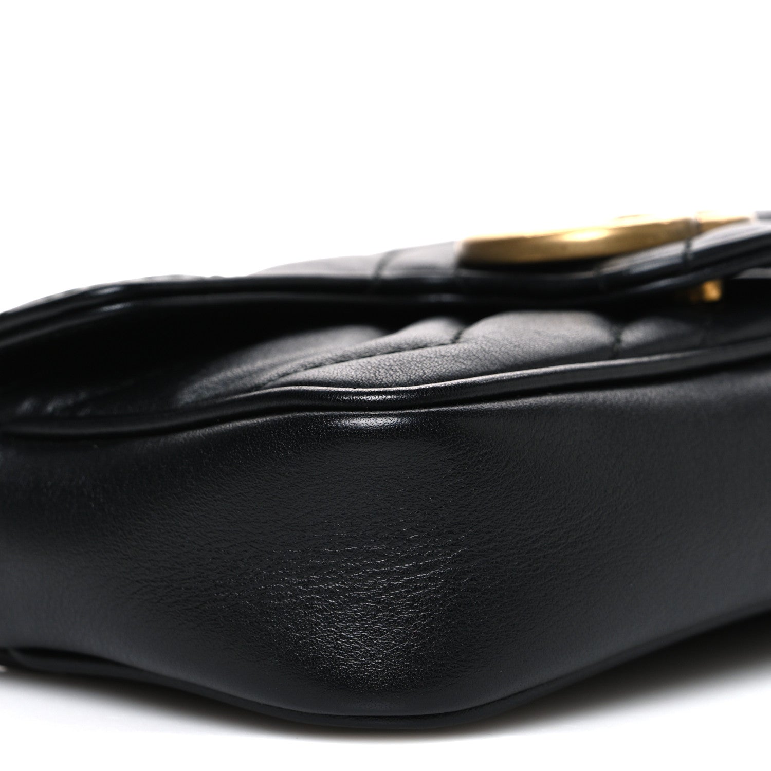 Gucci Calfskin Matelasse Super Mini GG Marmont Shoulder Bag Black 8 of 9