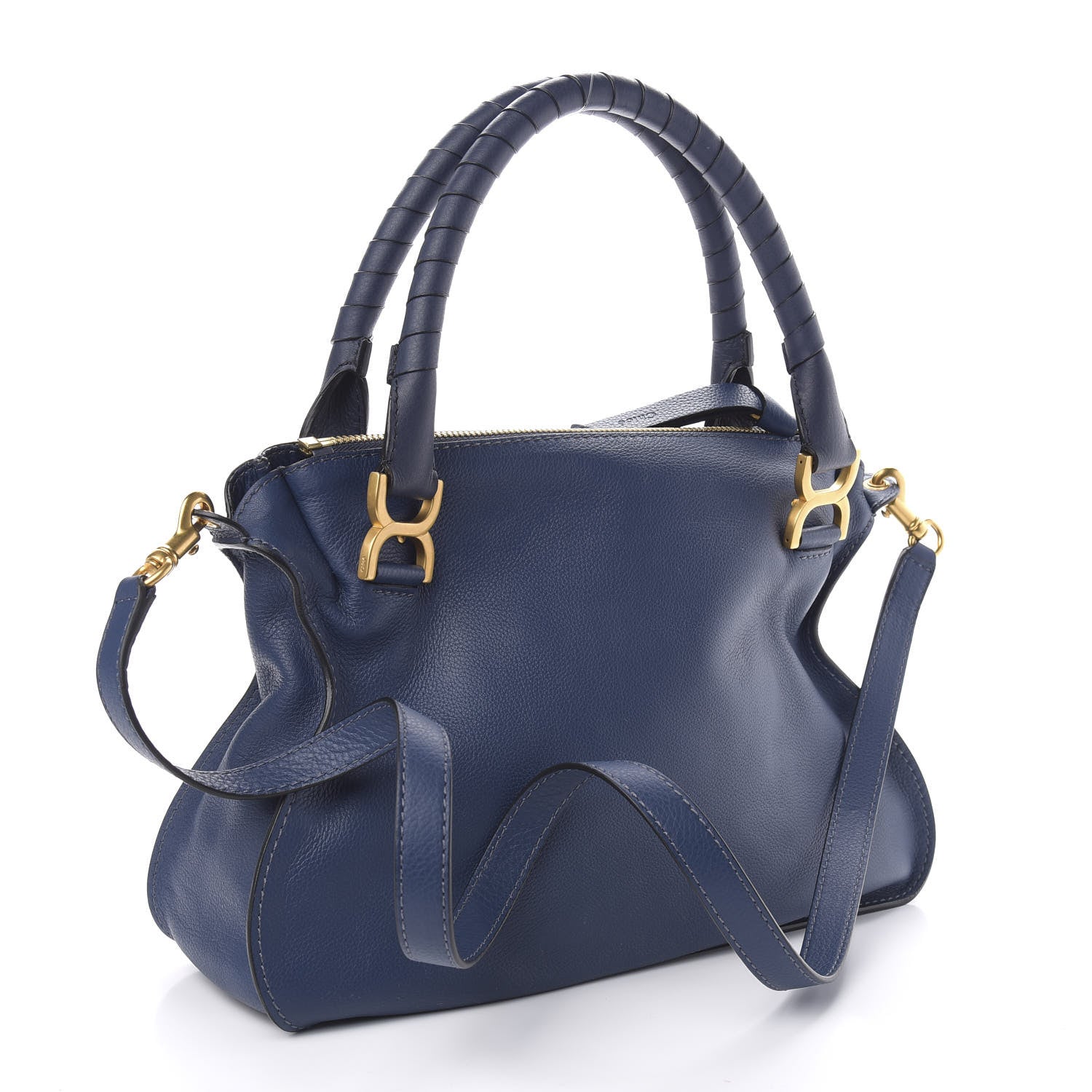 Chloe Calfskin Medium Marcie Satchel Royal Navy 3 of 10