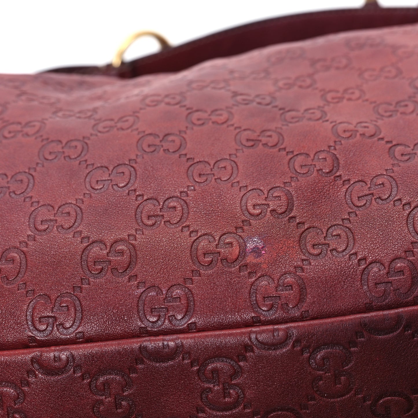 Guccissima Medium Horsebit Chain Hobo Red