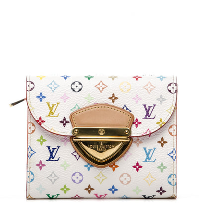 Louis Vuitton Monogram Multicolor Joey Wallet White Litchi 1 of 7