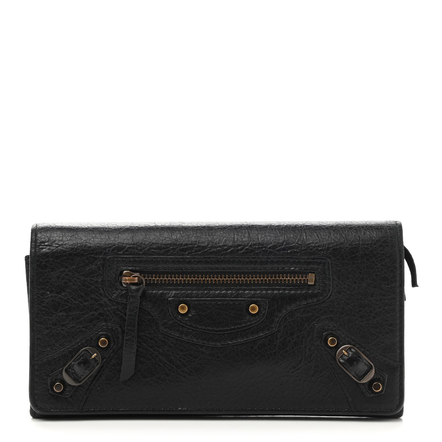 Balenciaga Agneau Classic Hardware Money Wallet Black 1 of 6