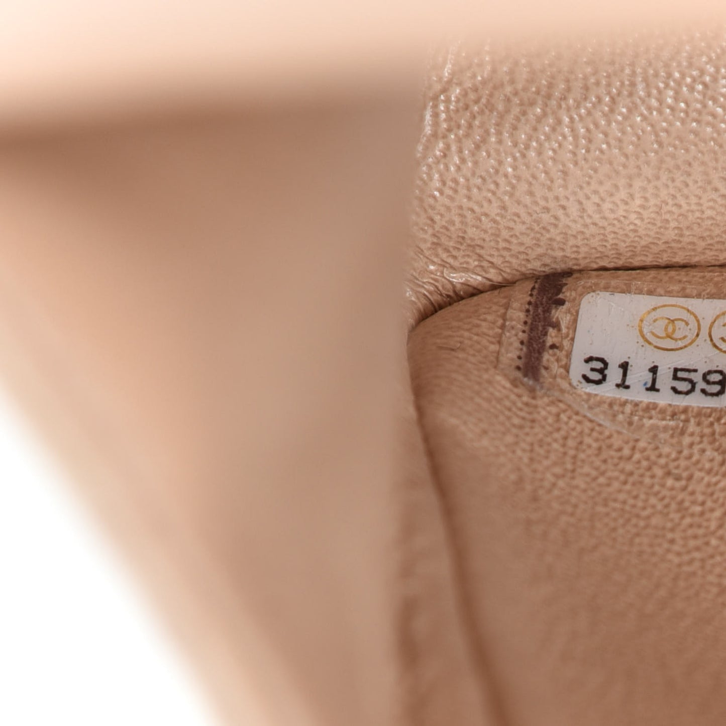 Iridescent Calfskin Quilted Medium Double Flap Beige