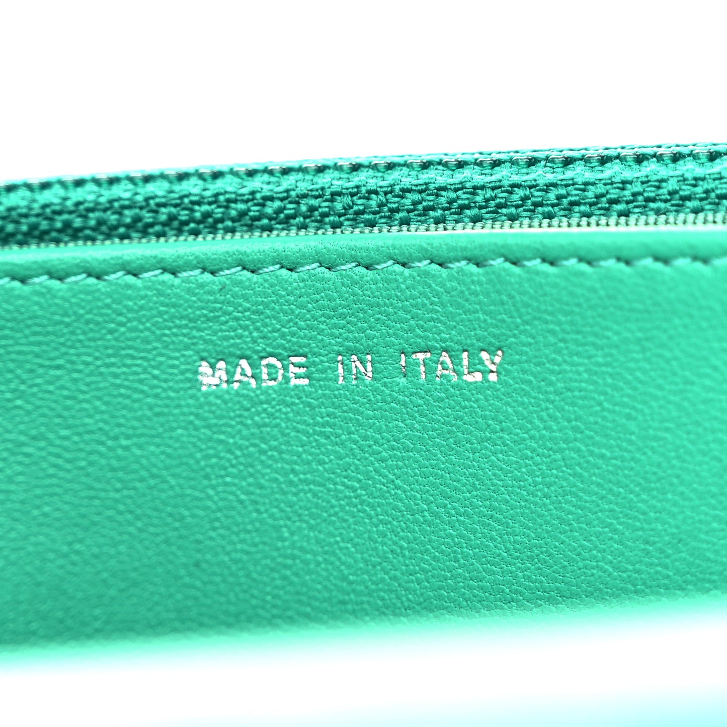 Lambskin Quilted Wallet On Chain WOC Green