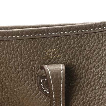 Hermes Taurillon Clemence Amazone Evelyne TPM Etoupe Bleu Indigo 6 of 10