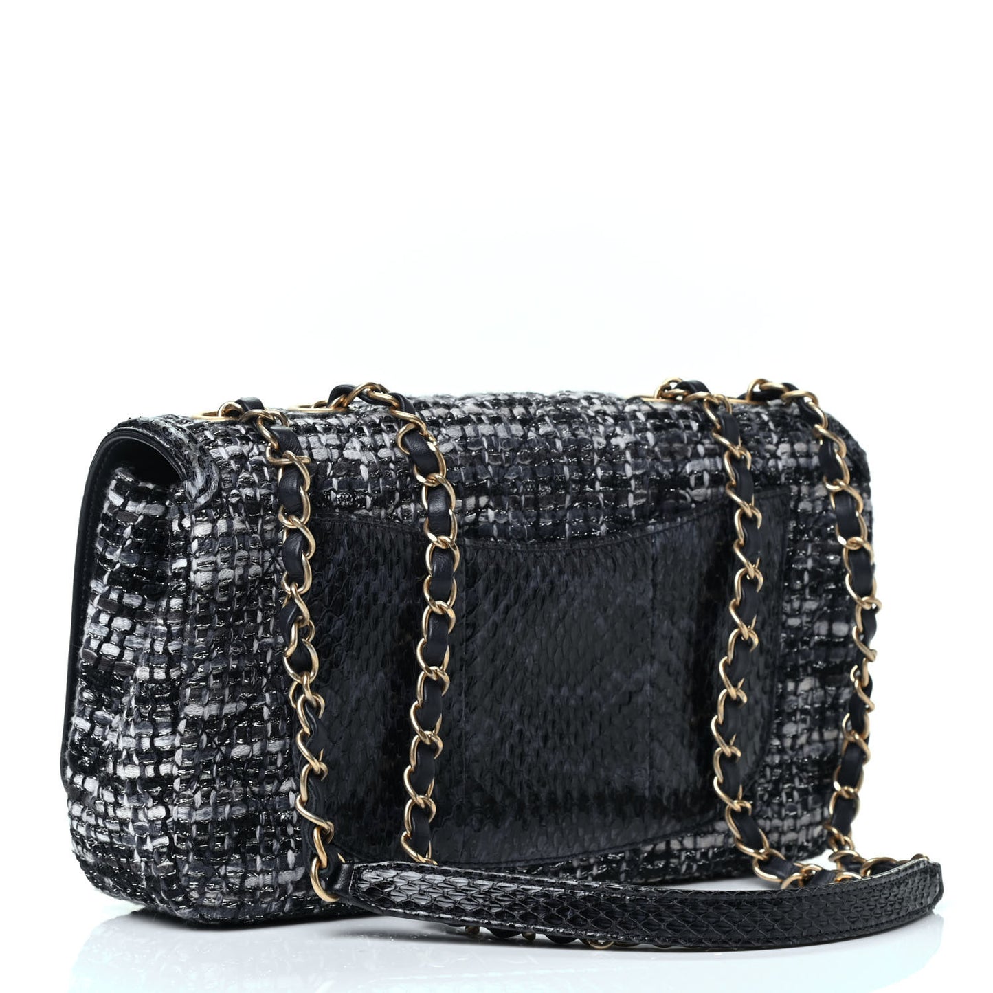 Tweed Snakeskin Quilted Medium CC Filigree Flap Multicolor