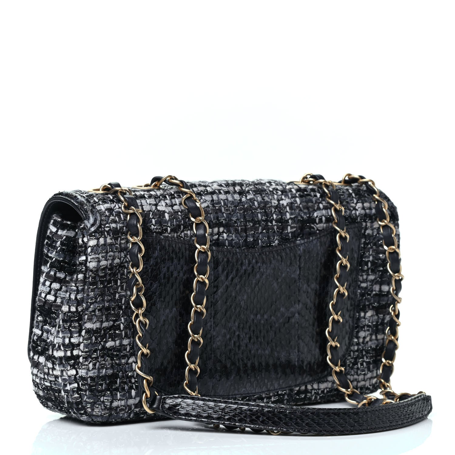 Chanel Tweed Snakeskin Quilted Medium CC Filigree Flap Multicolor 2 of 4