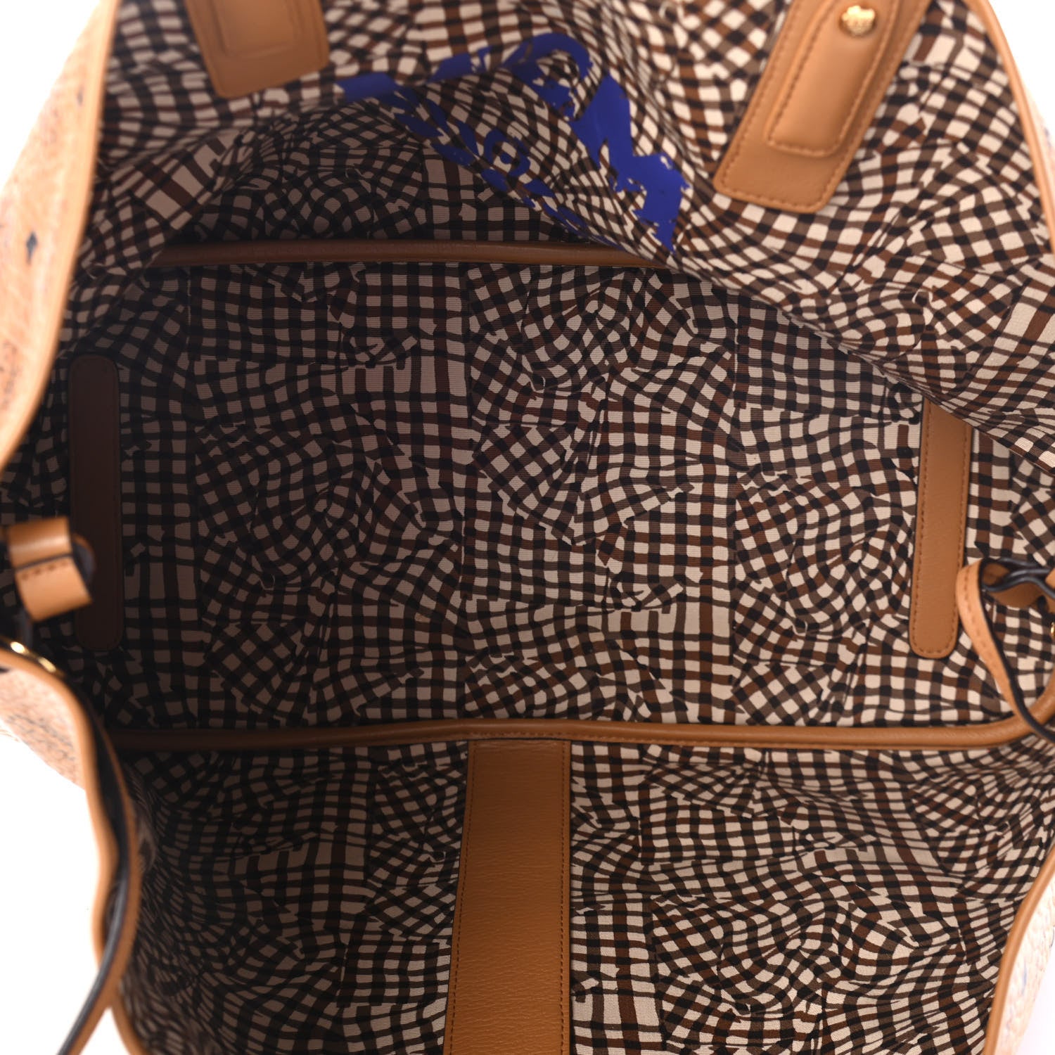 MCM Visetos Large Liz Reversible Shopper Tote Cognac 4 of 8