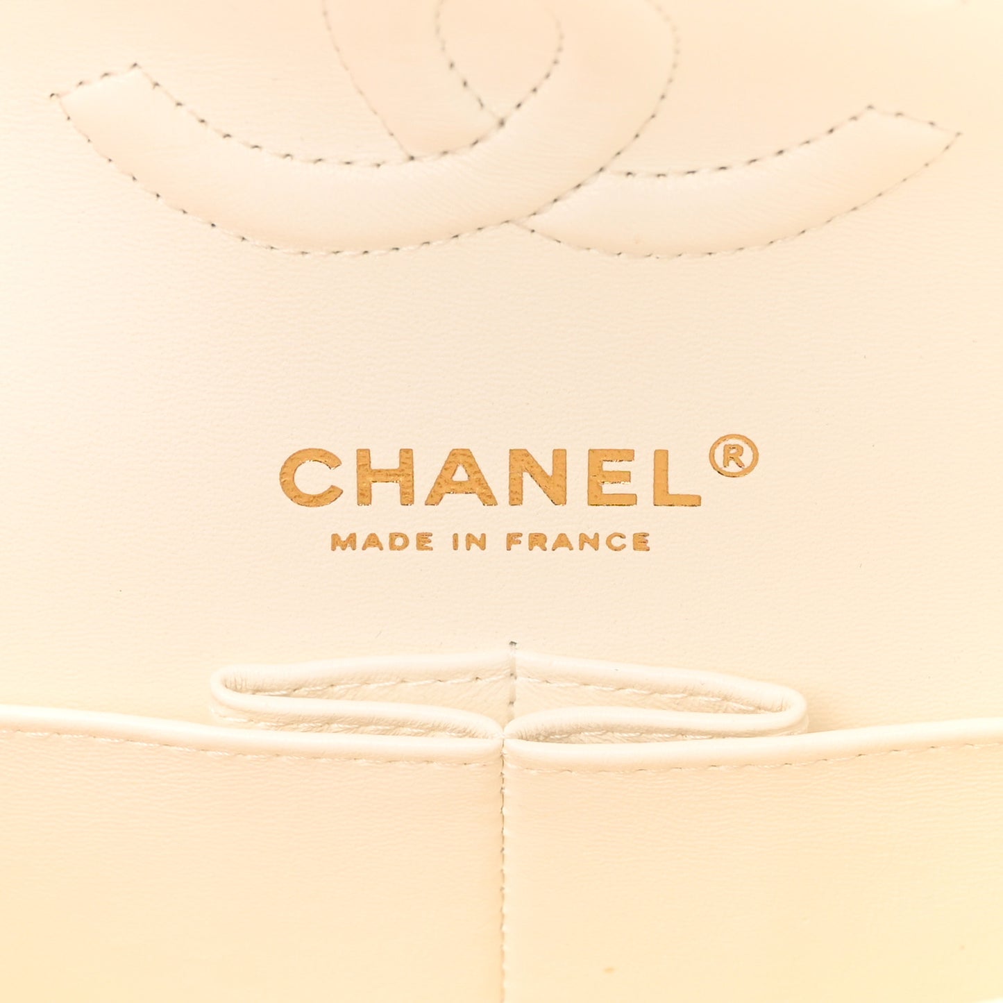 Caviar Quilted Medium Double Flap White