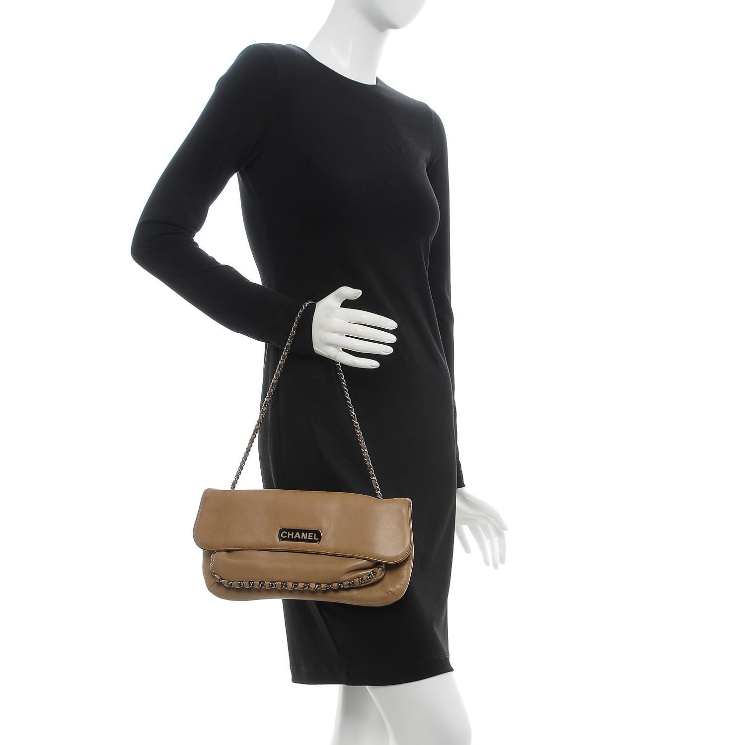 Chanel Lambskin Chain Flap Beige 2 of 20