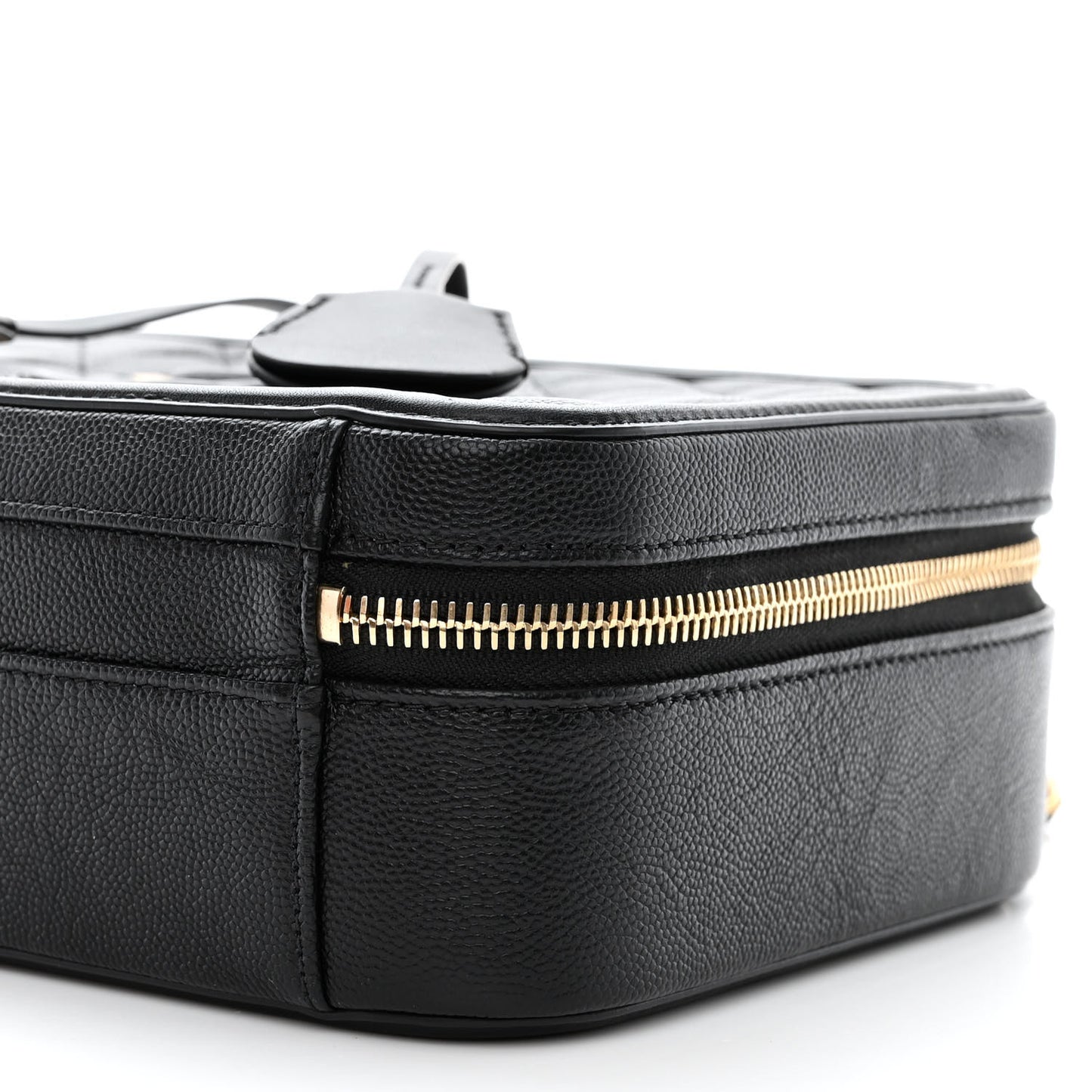 Caviar Quilted Medium CC Filigree Vanity Case Black