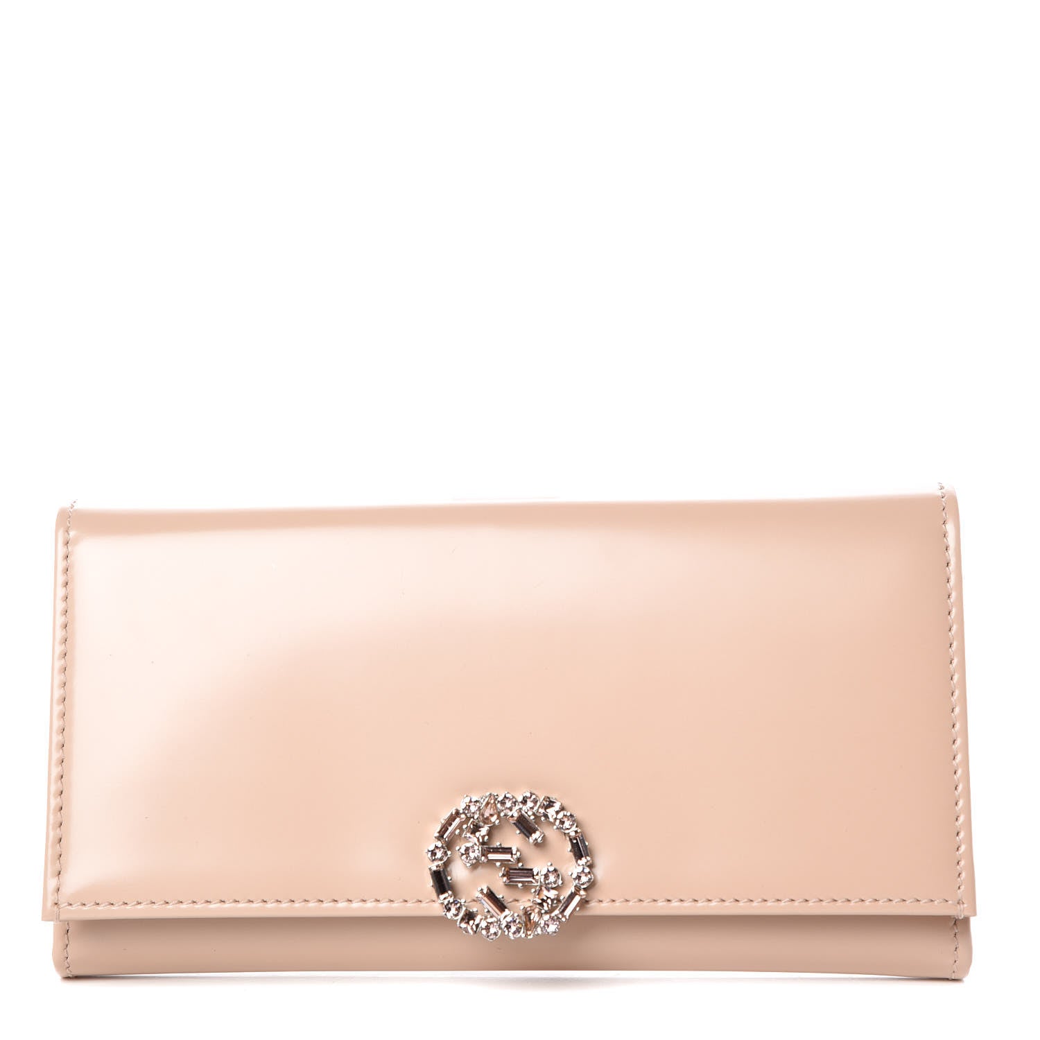 Gucci Shade Lux Calfskin Swarovski Crystal GG Sparkling Continental Wallet Rose 1 of 7