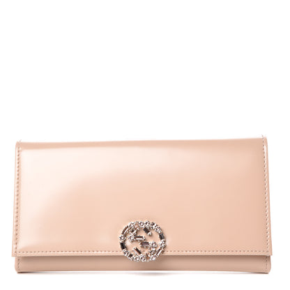 Gucci Shade Lux Calfskin Swarovski Crystal GG Sparkling Continental Wallet Rose 1 of 7