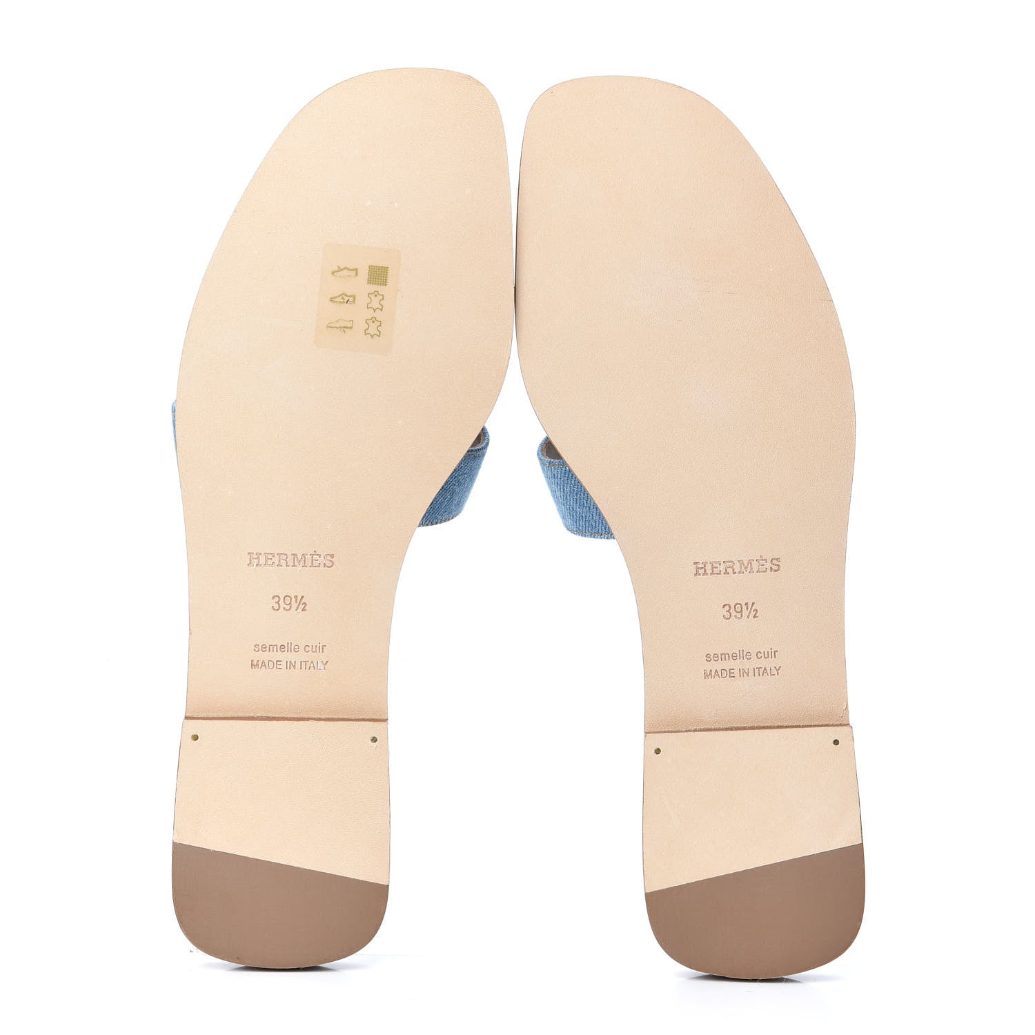 Hermes Denim Canvas Oran Sandals 39.5 Bleu Clair 6 of 10