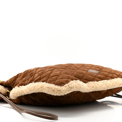 Saint Laurent Suede Shearling Quilted Le Pochon Natural Tan 8 of 9